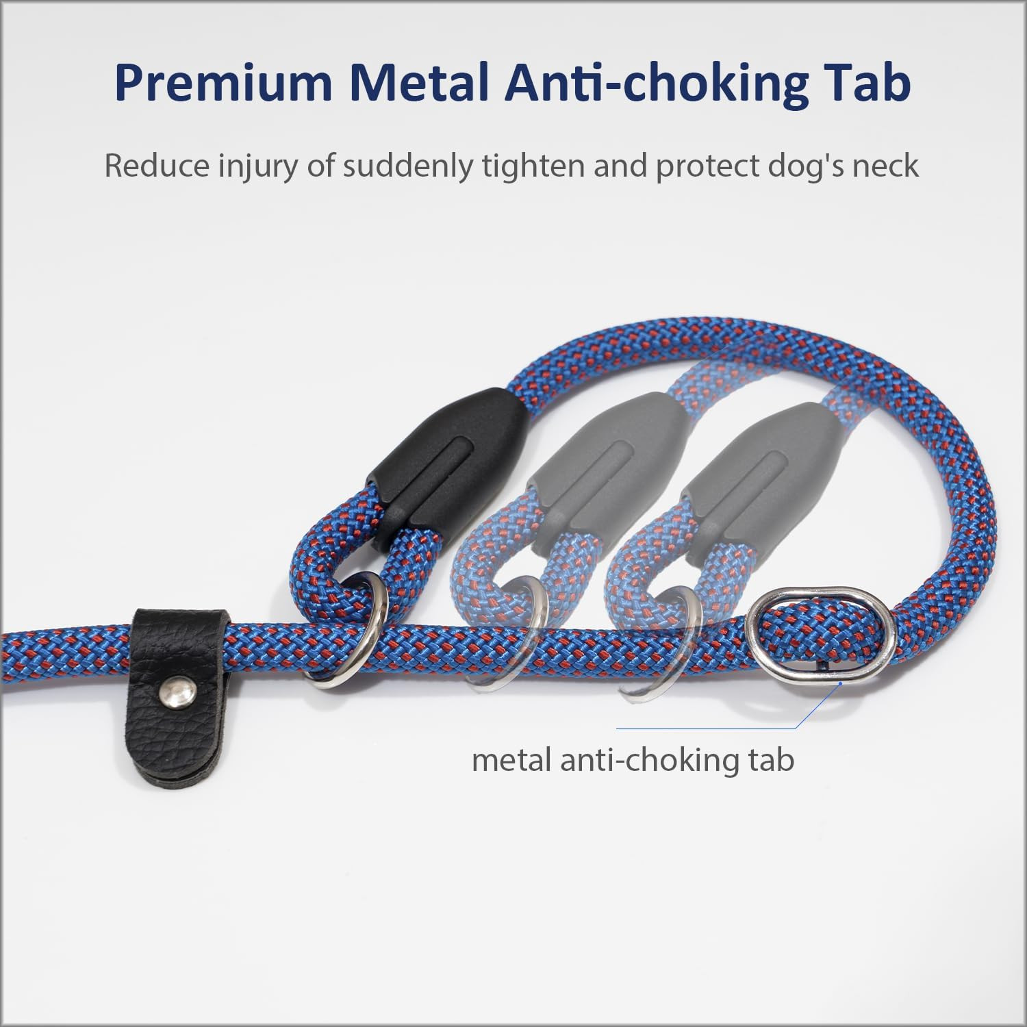 Dog Training Slip Leash No Pull Reflective Rope Lead 6ft 1/2in Red For Big Dogs!