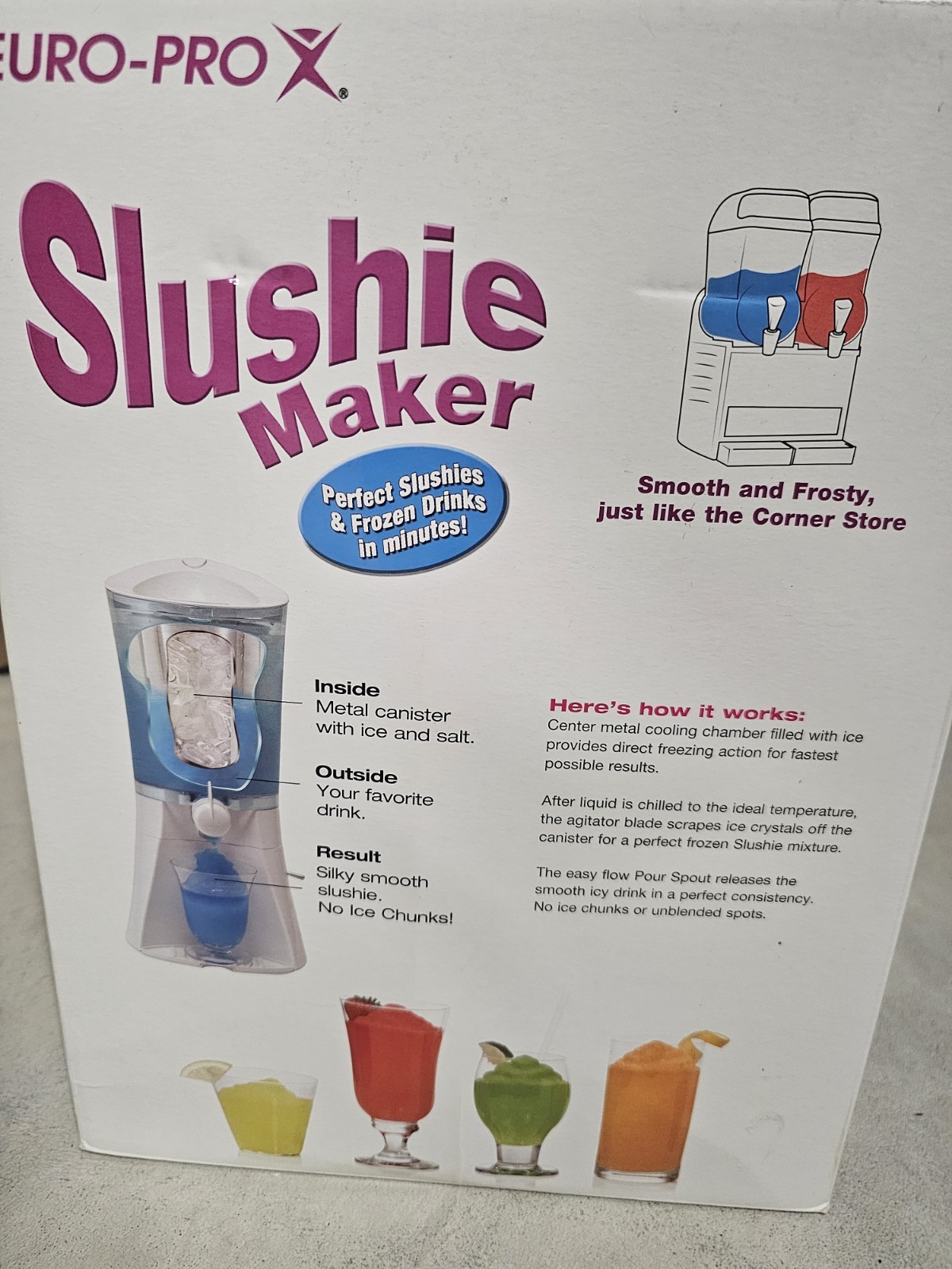 NEW Euro-Pro X Slushie Maker – Frozen Drinks in Minutes – Factory Sealed