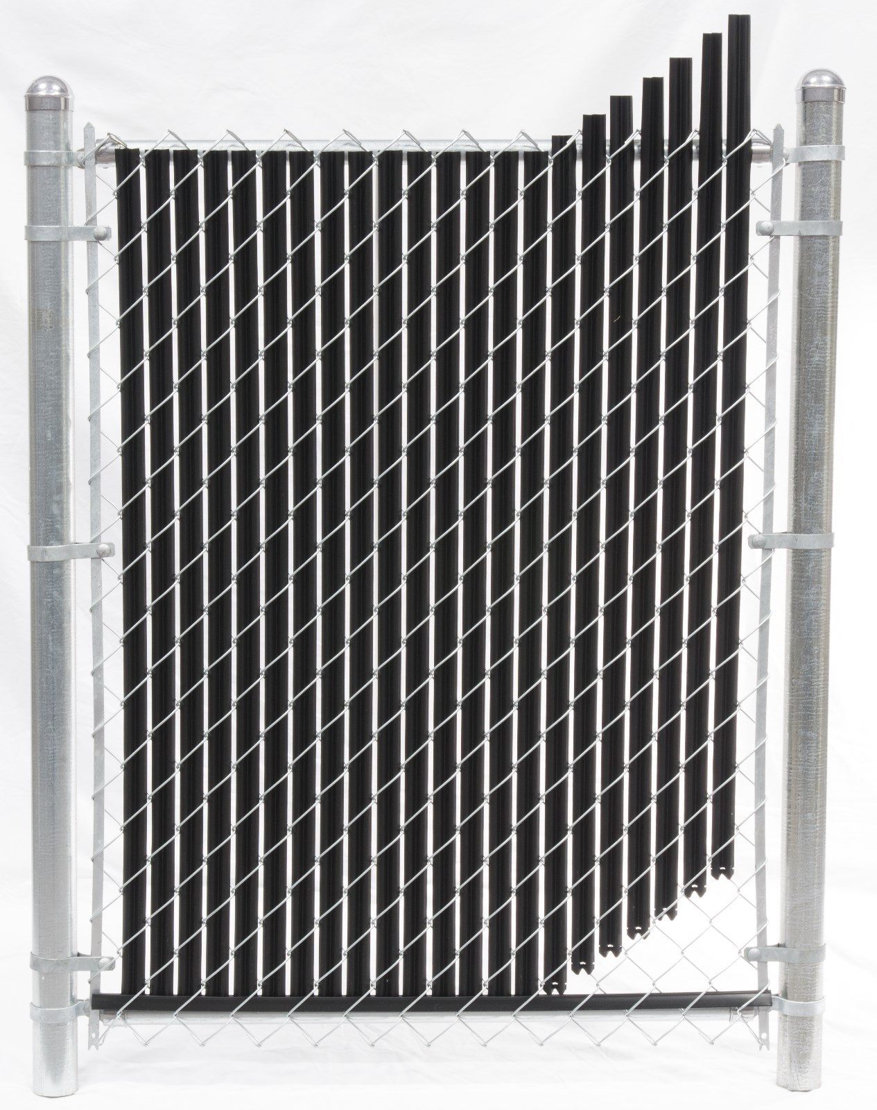 4 ft High Black Wave Slat™ Single Wall Privacy Chain Link Fence Slats