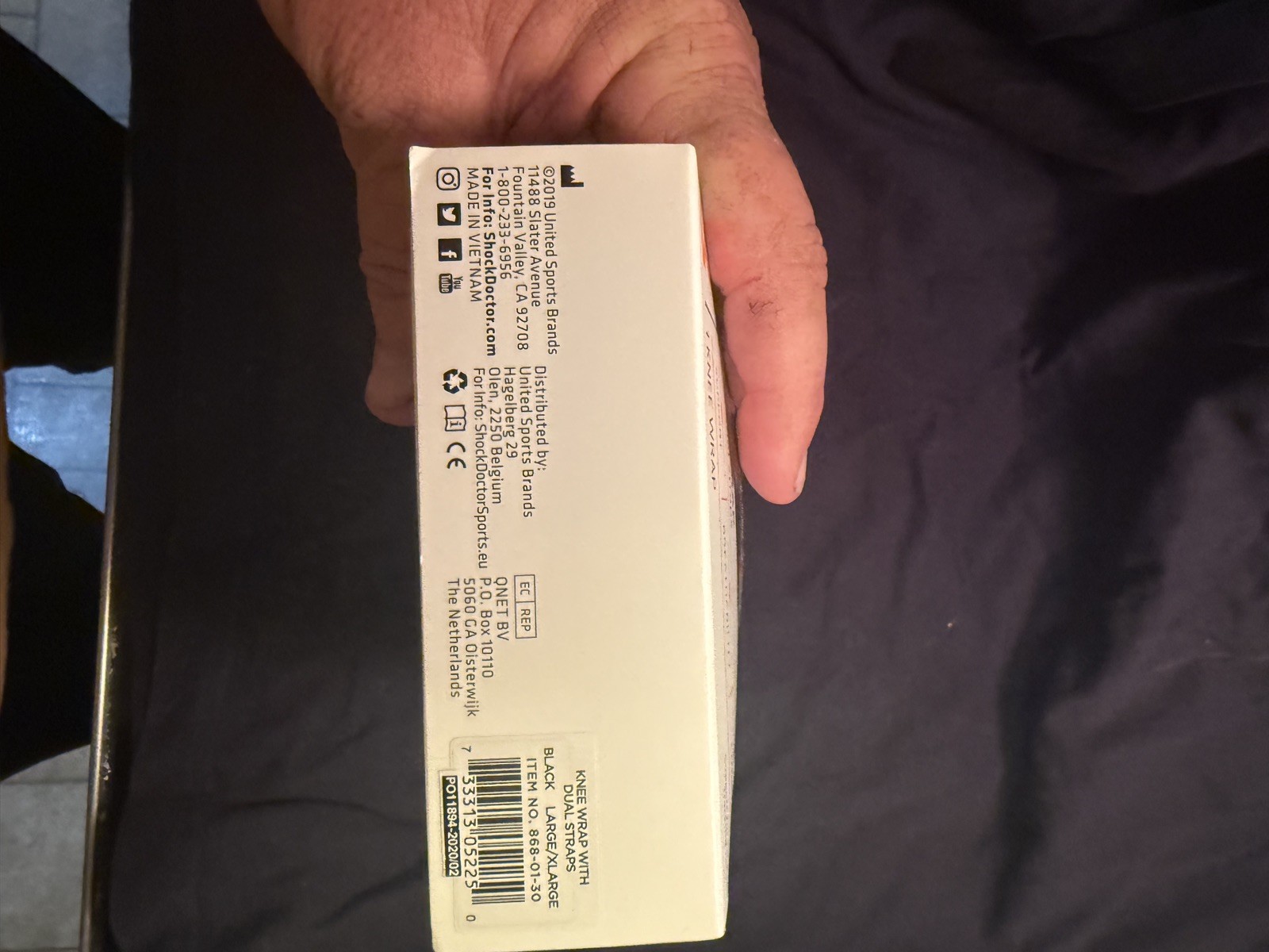 Shock Doctor Knee/Patella Support Wrap with Dual Strap Compression Black l/xl