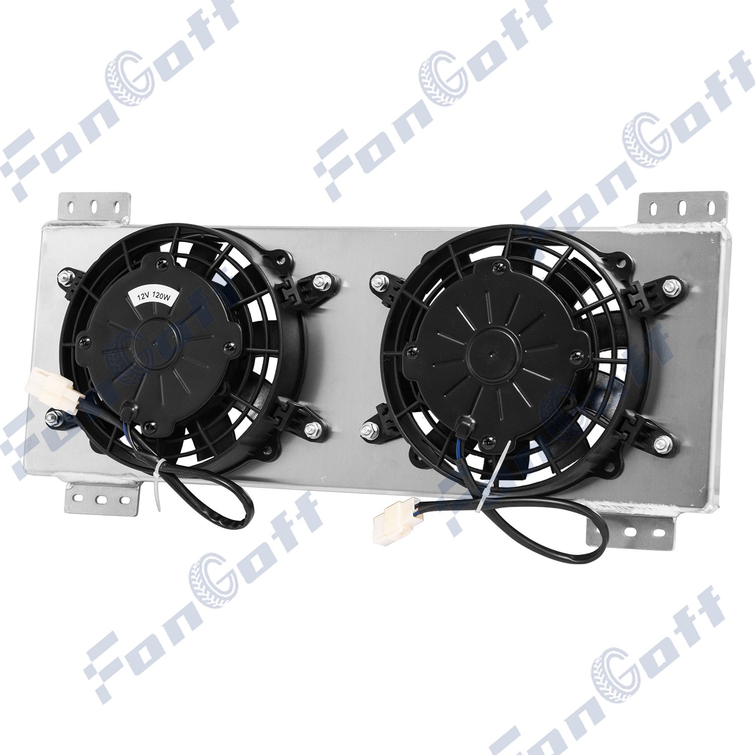 Aluminum Transmission Oil Cooler Shroud+2x 6'' 120W Fan For Tru-Cool 40000 GVW