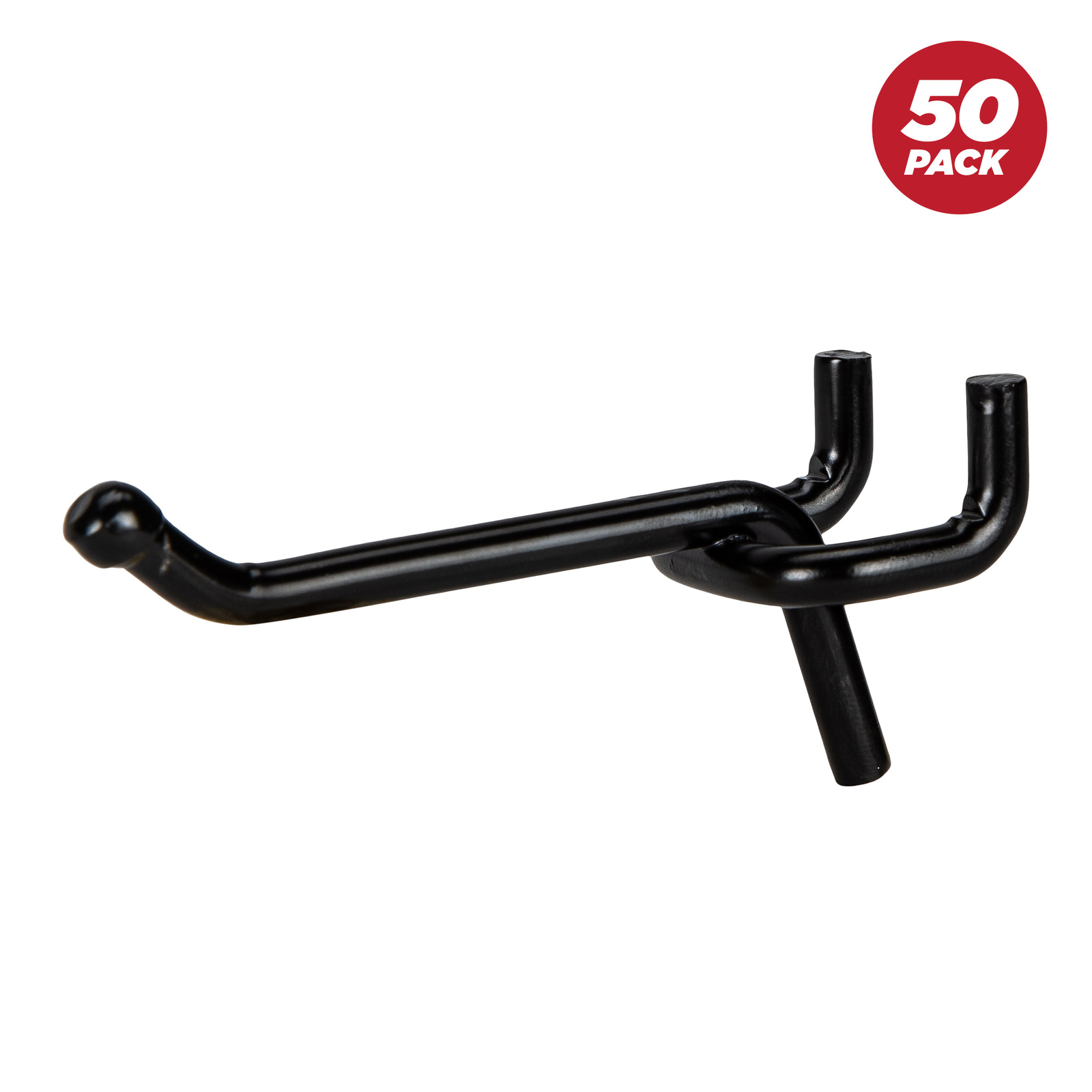 Presa Heavy Duty Black Steel Peg Board Shelving Hooks, 2 to 10-Inch, 50-Pack