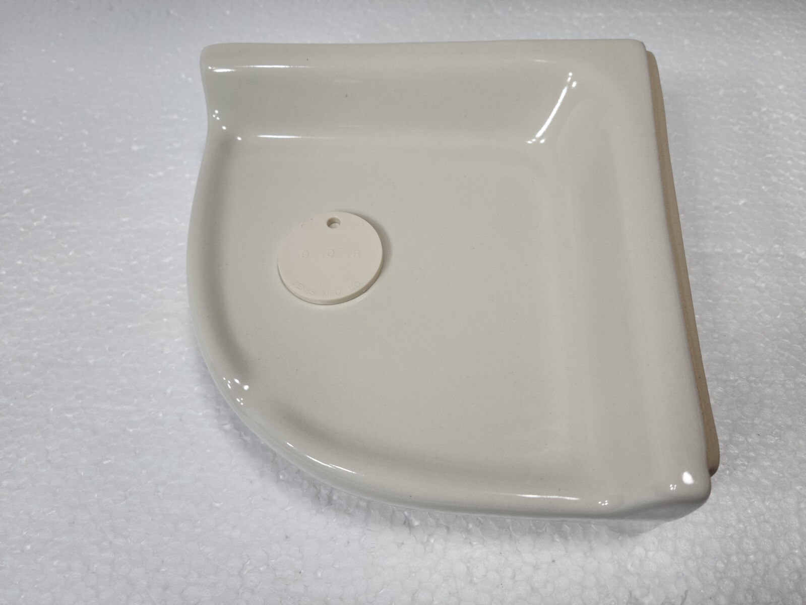 Beige Almond Bone Ceramic Shower Corner Tray Soap Dish Shampoo Holder Color 0135