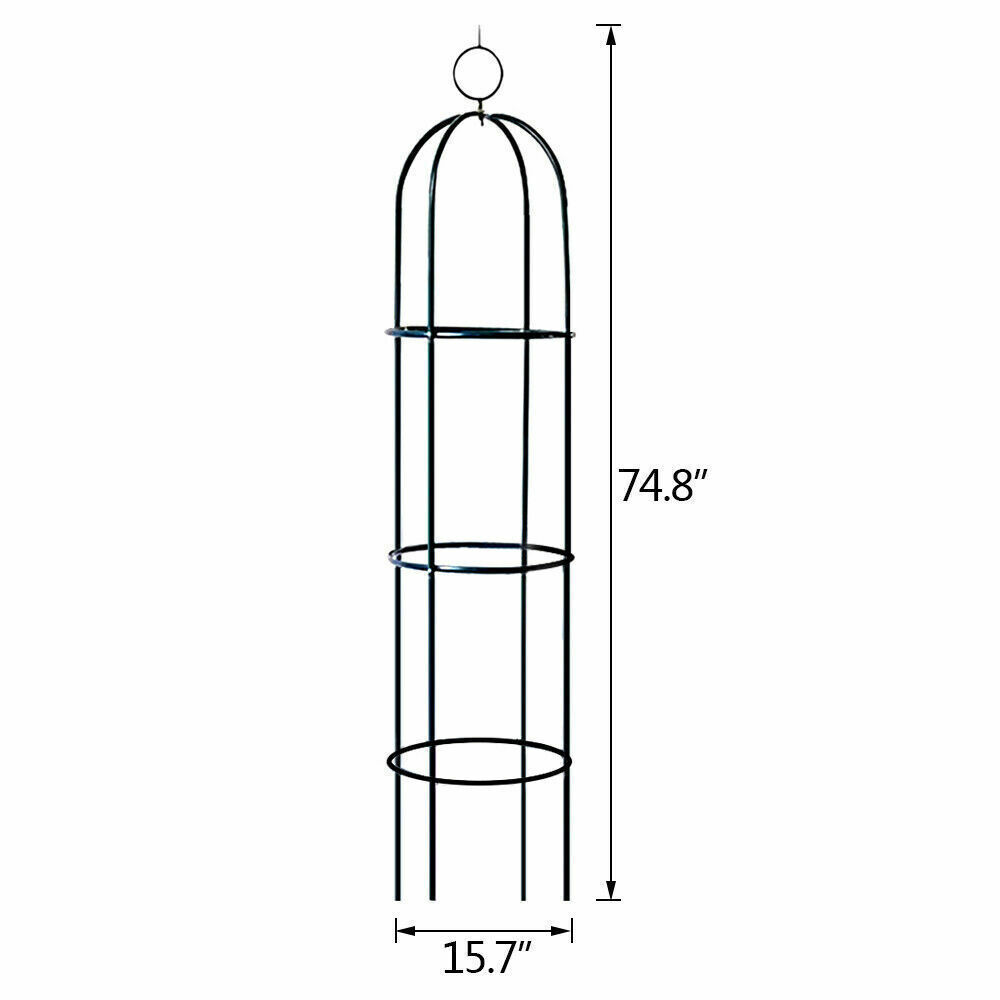 1 2 Pack Metal Garden Obelisk Trellis for Climbing Plants Outdoor 6.3 FT Round