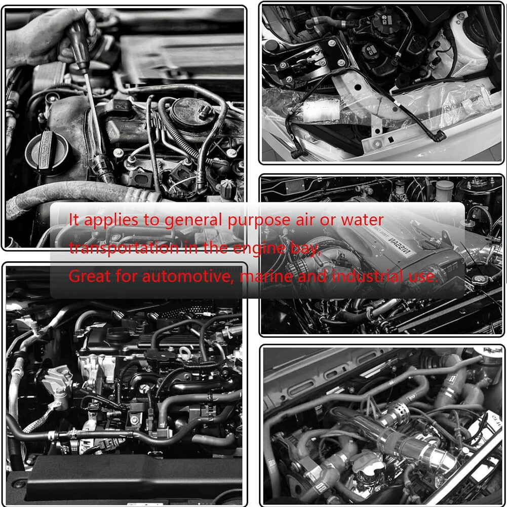 5FT 3 4 5 6 8 10mm Auto Car Vacuum Silicone Hose Line Pipe Tube Kit +Connectors