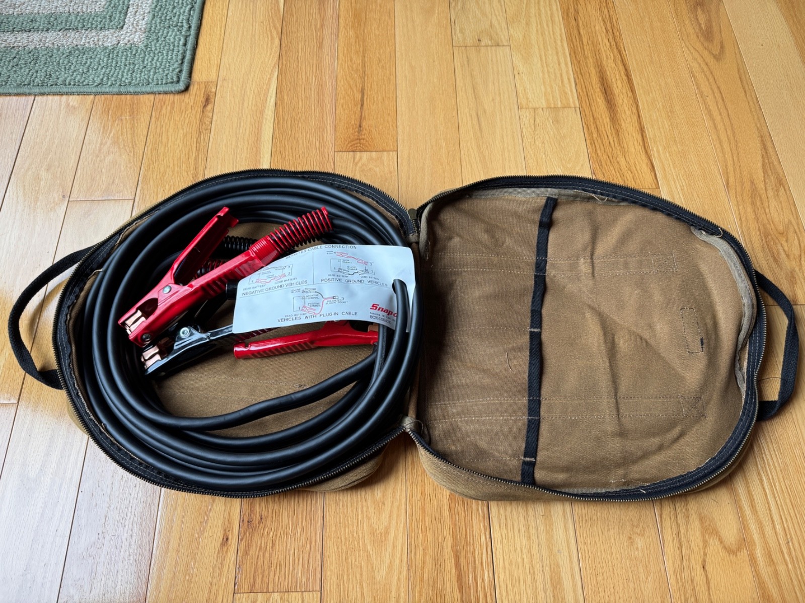 Snap-On 20' Jumper cables with Waxed Canvas Cable Bag, BC20500A