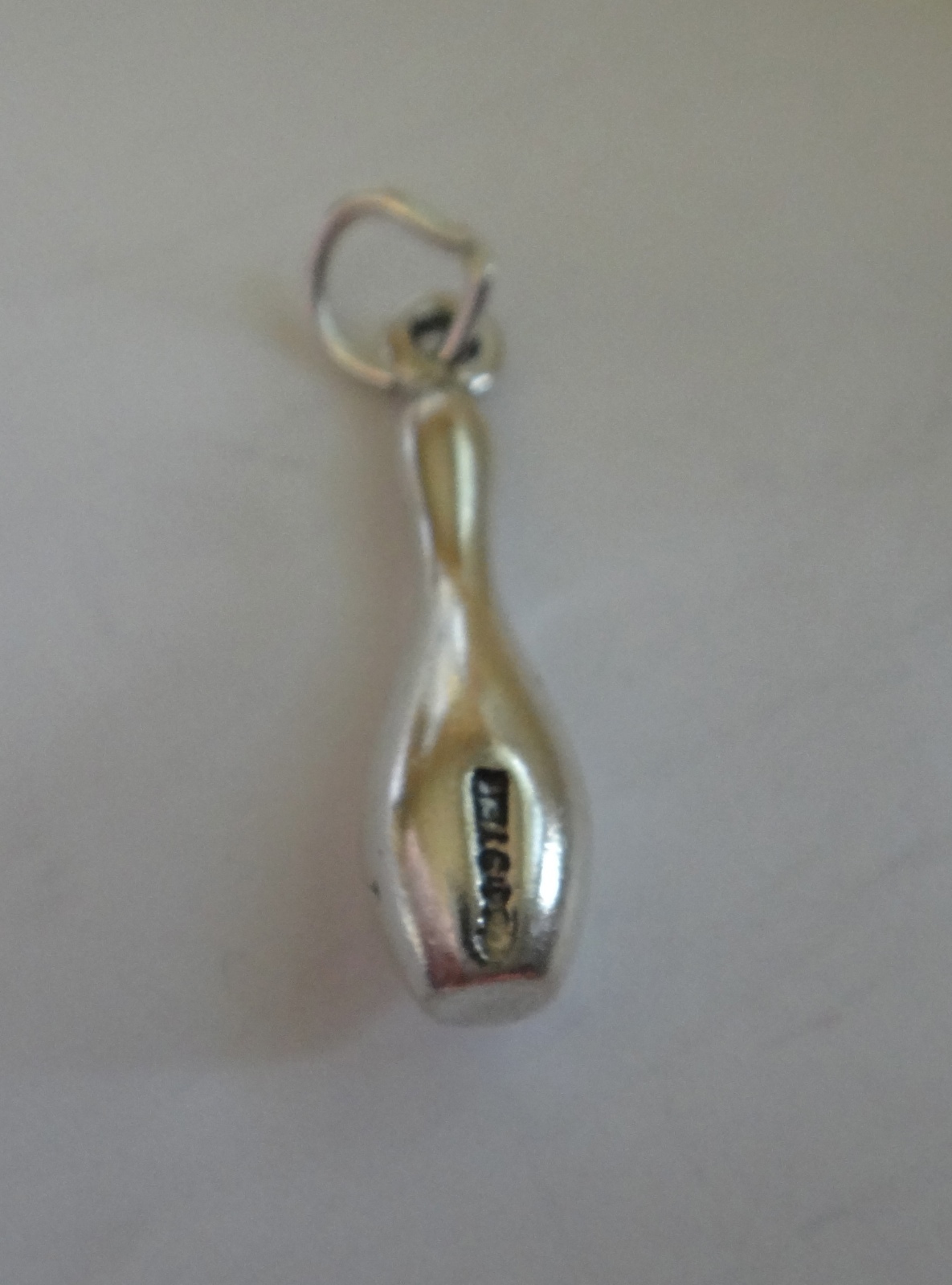 Sterling Silver 3D 21x6mm Bowling Pin Charm