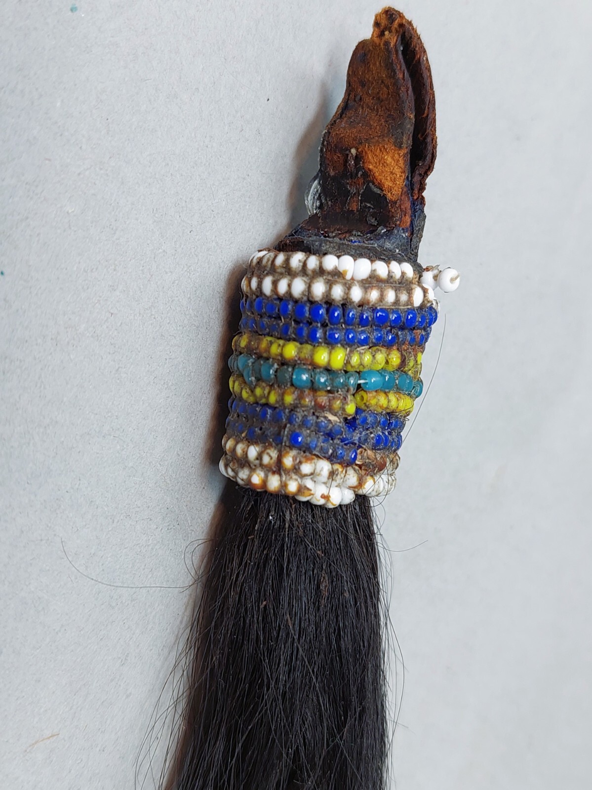 Native American Plains 19th Century Beaded Shield or Tomahawk Drop Ca 1880