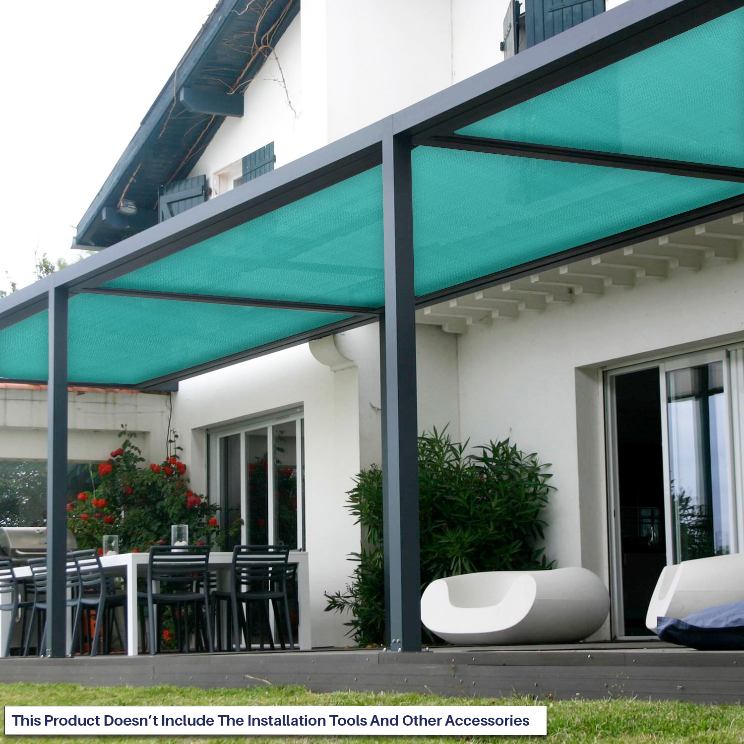 6ft Sun Shade Cloth Fabric Roll for Pergola Cover Canopy Shade Sail Lake Blue