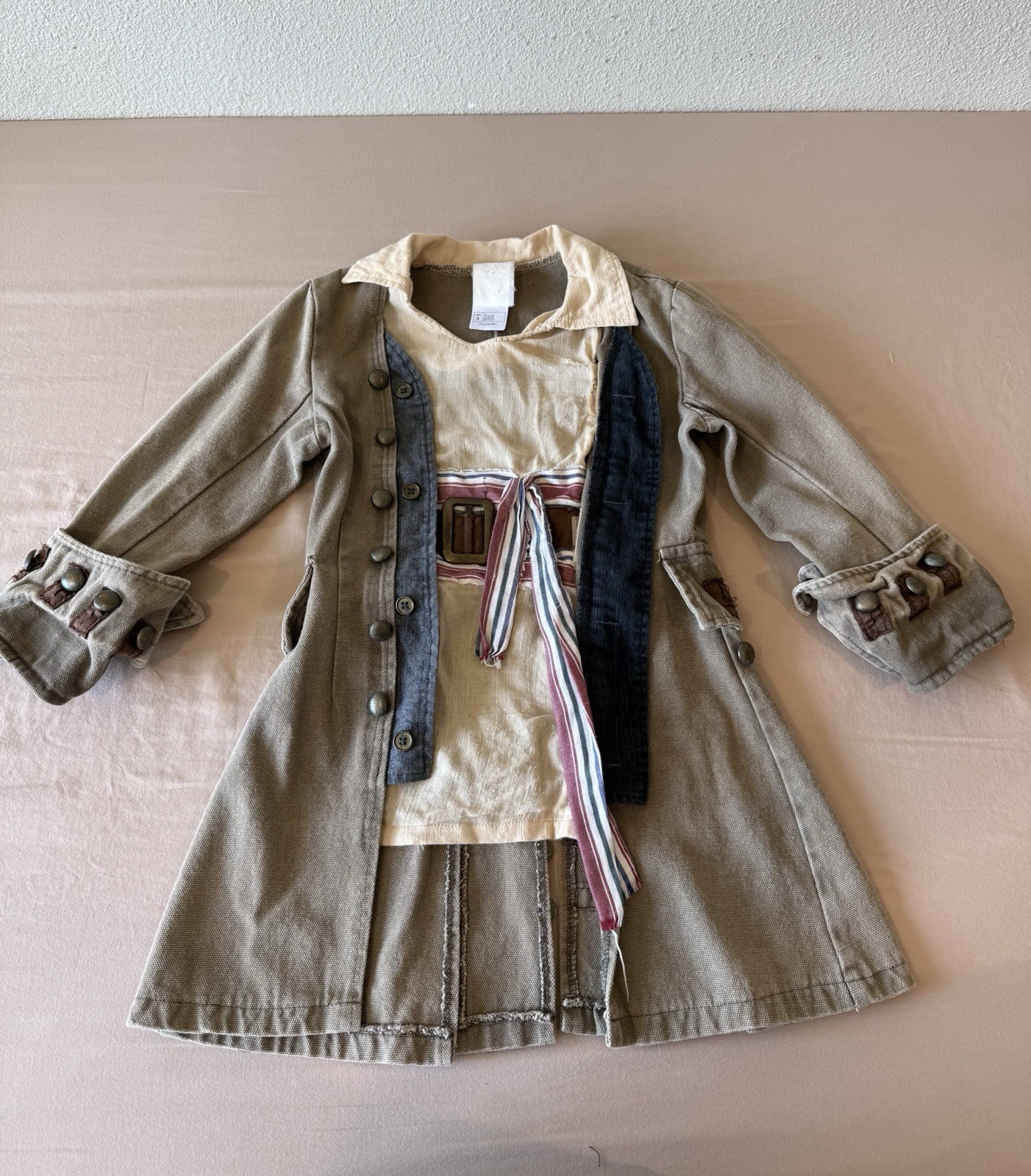 Disney Captain Jack Sparrow Deluxe Jacket Only, Costume kids SZ S  100% Cotton