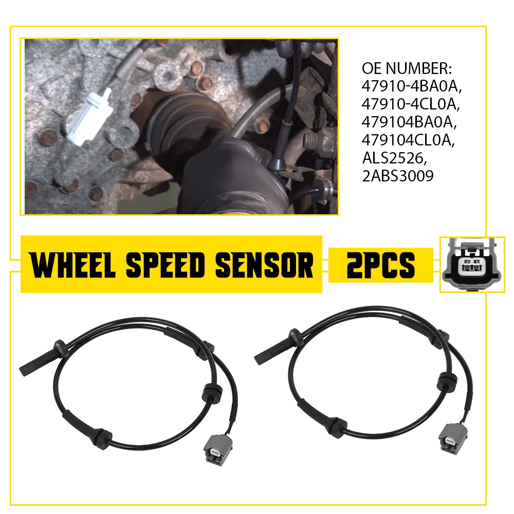 Set 2 ABS Wheel Speed Sensor Front-Left & Right For Nissan Rogue 2014-2020 EJ