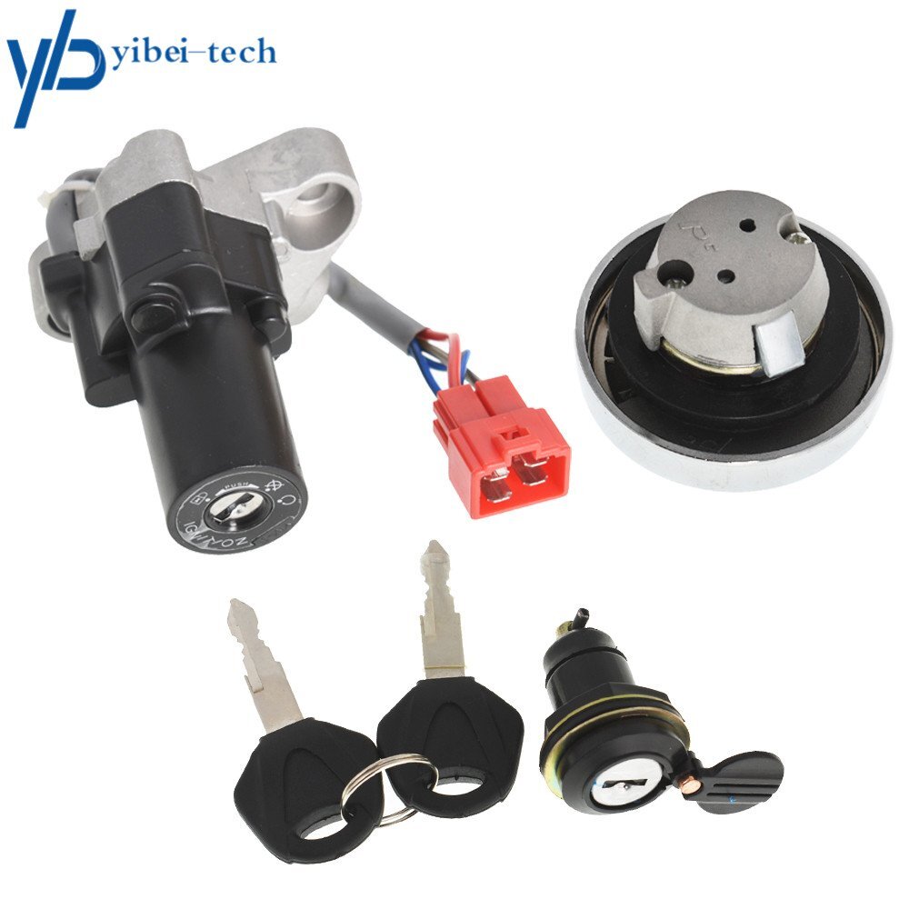 For Yamaha V-STAR 650 1100 1999-2016 Ignition Switch Fuel Cap Seat Lock Keys
