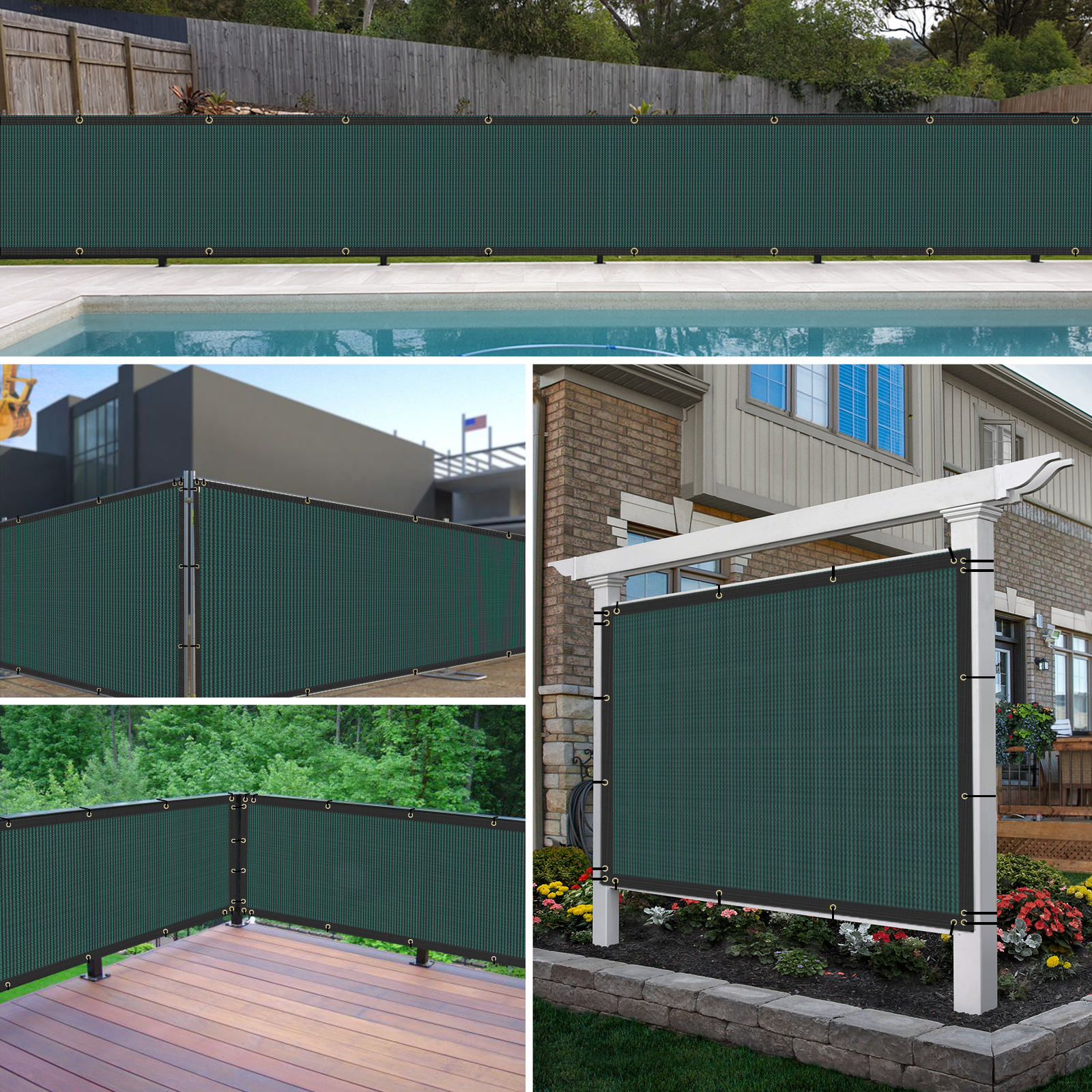 4' 5' 6' 8' Feet Tall Green Privacy Fence Windscreen Shade Mesh Fabric Shade Net