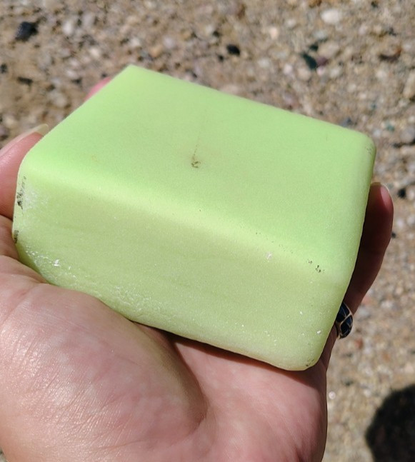 Rare Glass Green Glow In Dark Slab Cabochon Slab Rave Craft Flintknapping