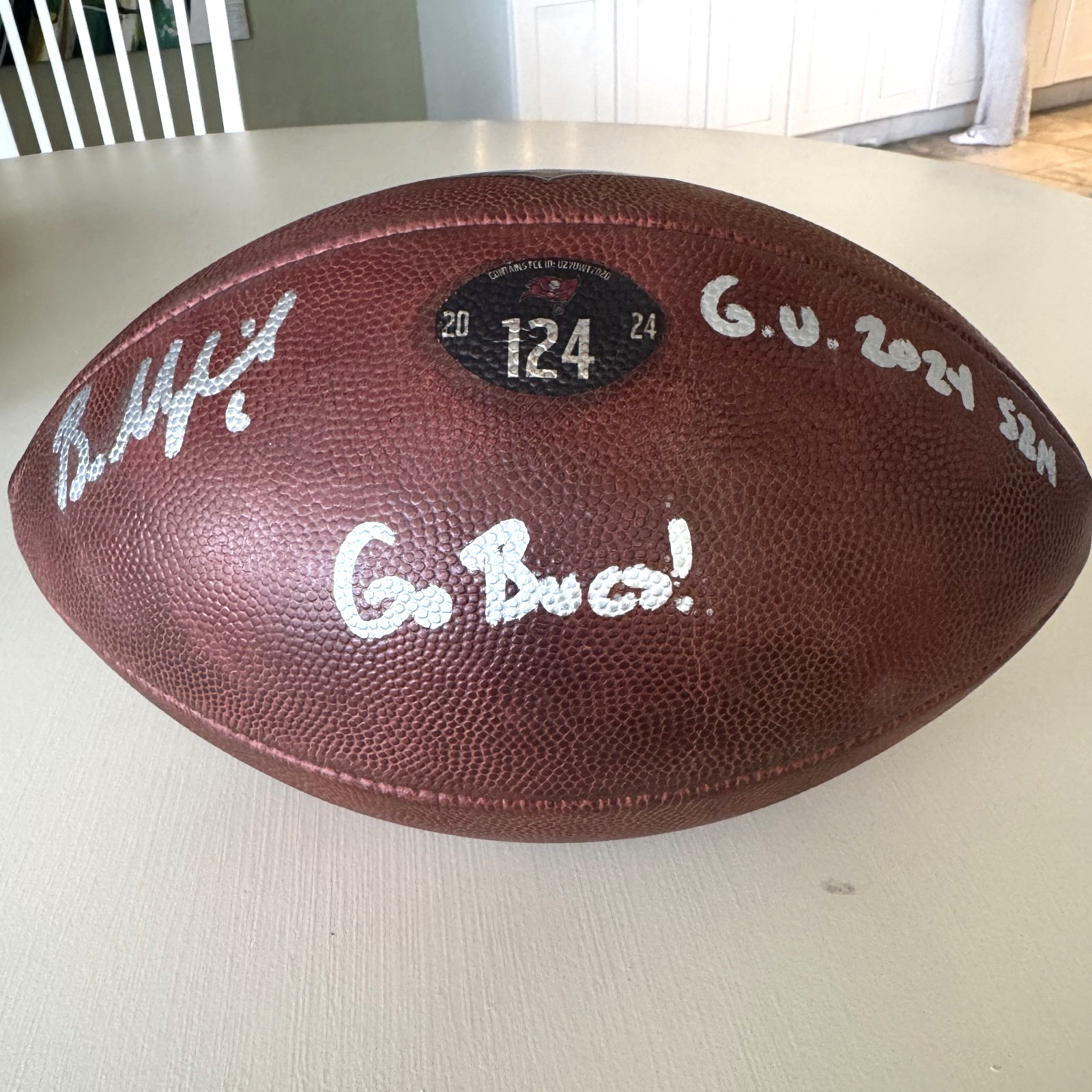 Baker Mayfield GAME-USED💪Signed + Inscribed Ball Tampa Bay Buccaneers 24-25 Szn