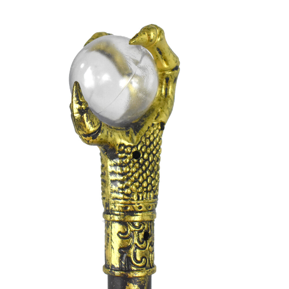 Gold Claw Pimp Costume Staff Halloween Accessory Cane Walking Stick Prop