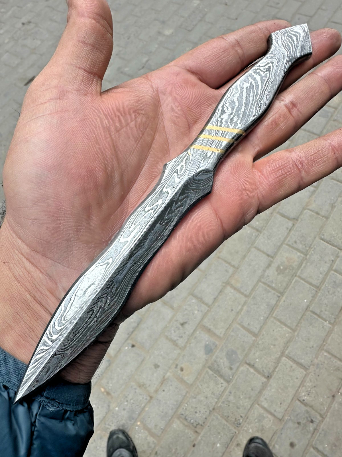 Custom Handmade Damascus Steel Double-edged Hunting Throwing Dagger Knife 1545