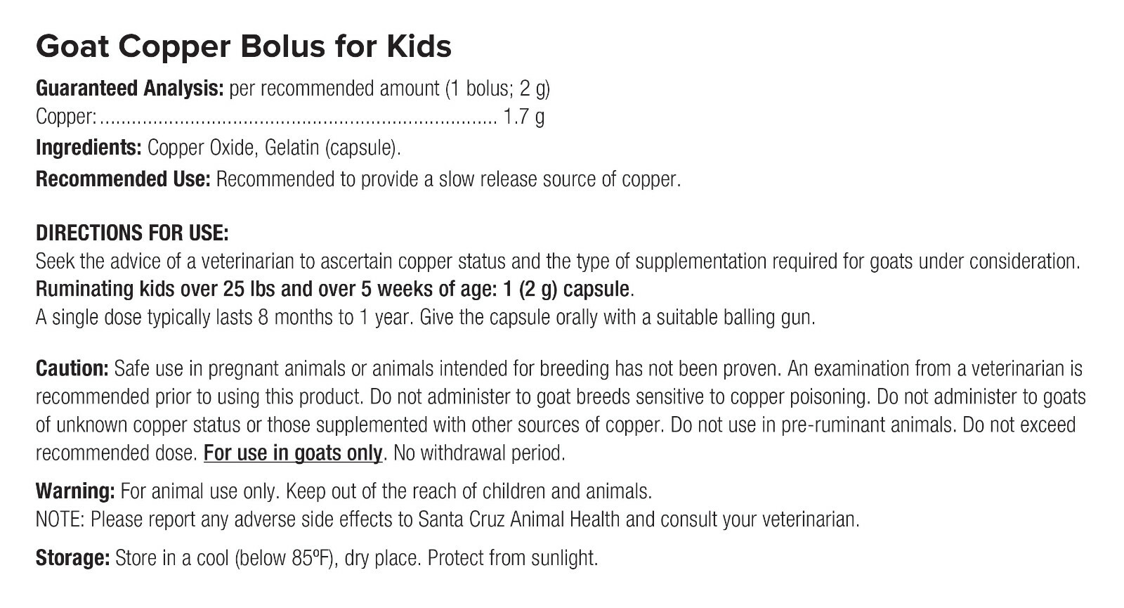 UltraCruz Goat Copper Bolus Supplement for Kids, 25 Count x 2 Grams