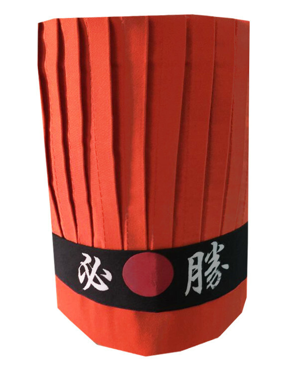 Orange Hibachi Chef Tall Hat Set New Costume Accessory