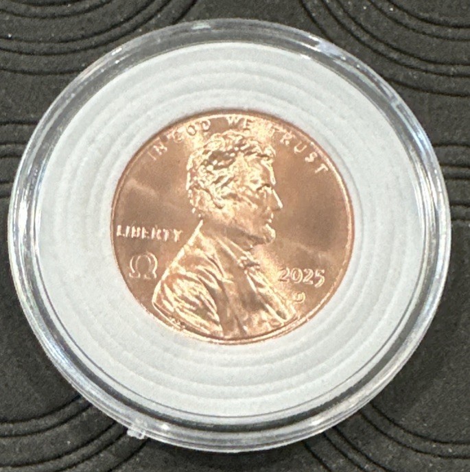 2025 P & D Lincoln Penny Cent OMEGA Ω Counterstamp - IN STOCK! Comes black box ￼