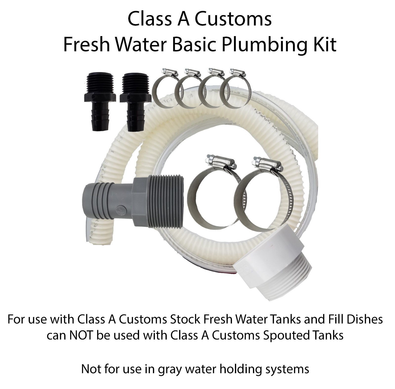 33 Gallon Fresh / Gray Water Holding Tank & Basic Plumbing Kit ~~ T-3300-BPK