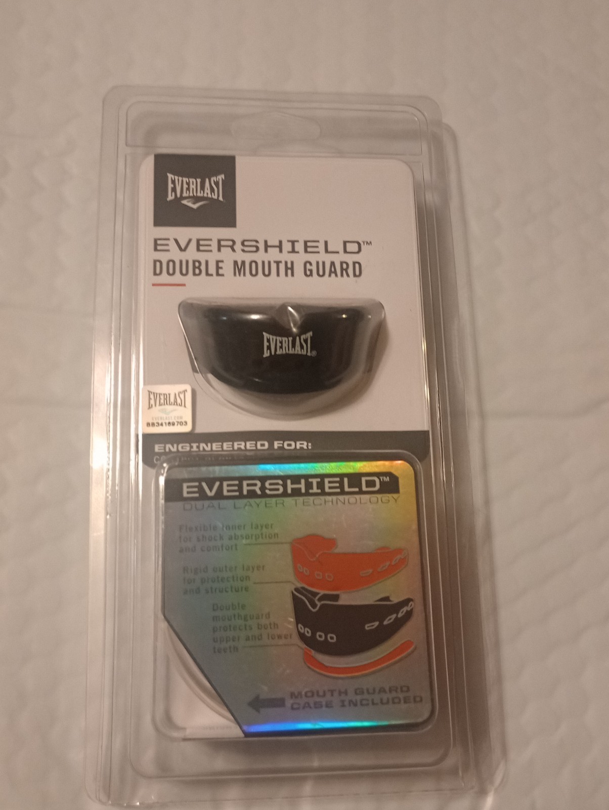 Everlast Evershield Double Mouth Guard 14000007 Dual Layer Technology with Case
