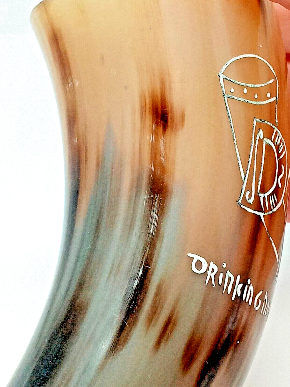 Drinking Horn Meadery Natural Cow / Steer horn euc black and blonde color