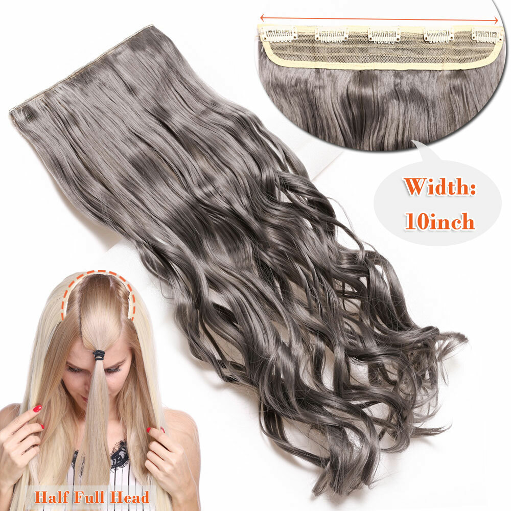 One Piece THICK 100% Real Natural Clip in Hair Extensions Full Head as human USA