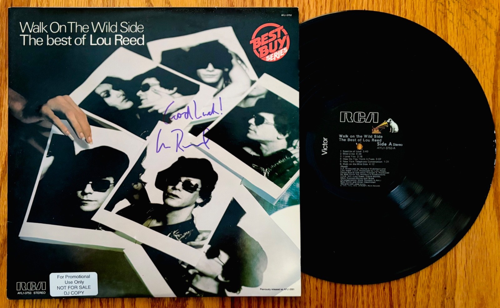 LOU REED Signed THE BEST OF LOU REED Promo/DJ Album~RCA VICTOR #AYL1-3753
