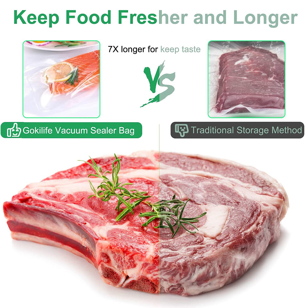 100/1000 Quart Vacuum Sealer Bags 8x12 7x10 Embossed Food Saver Storage Package