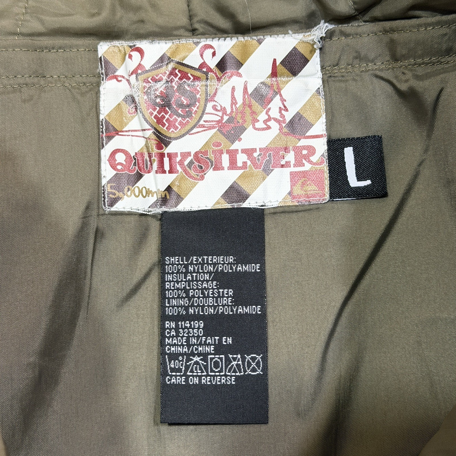 Vintage Y2k Quicksilver Snowboarding Pants Size L Ski Windbreaker Youth