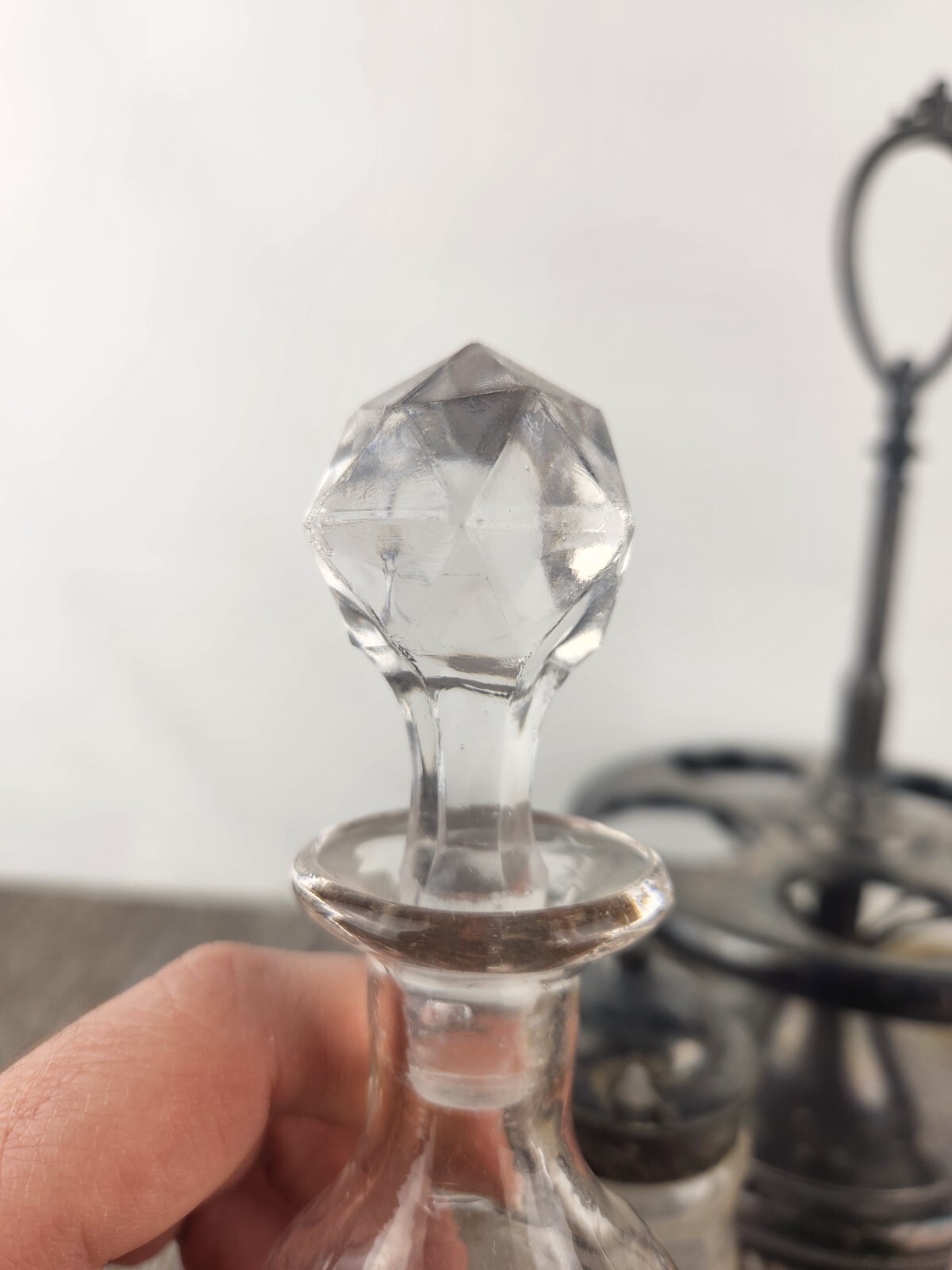 Antique Silver Plate Cruet Castor Condiment Serving Tray Set w/ 5 Bottles