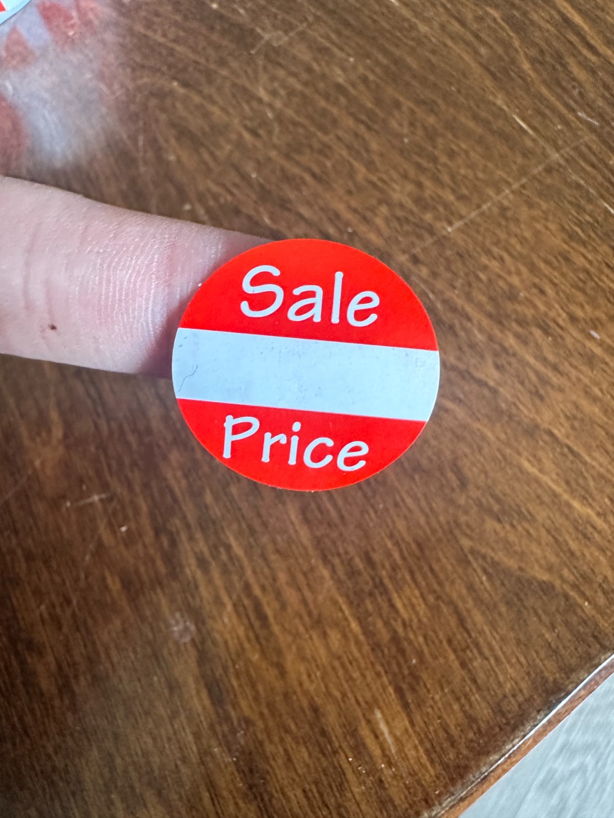 500 Pcs 1 inchRetail Yard Sale Price Red And White Round Sticker Roll Price Tag