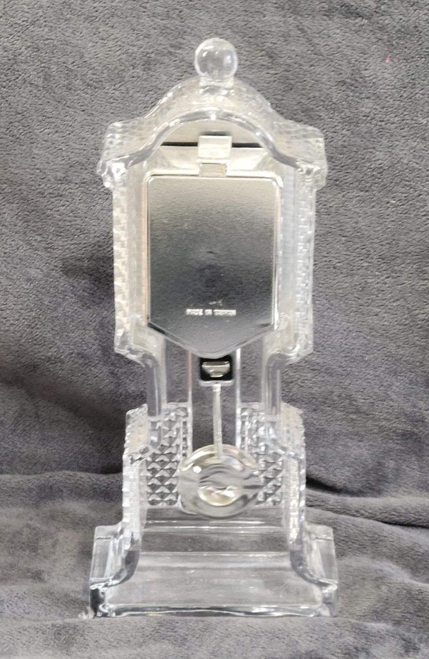 Vintage Crystal Grandfather Desk Or Office Clock Quartz Movement In Original Box