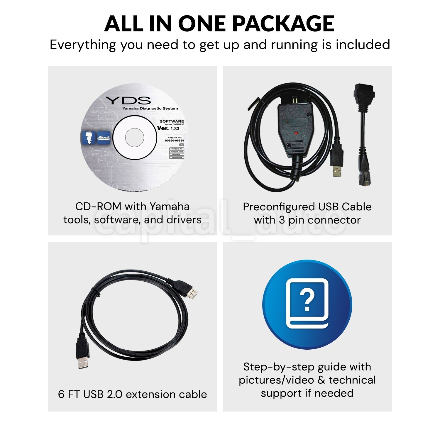 For Yamaha YDS Diagnostic cable set for Outboard / WaveRunner / Jet boat