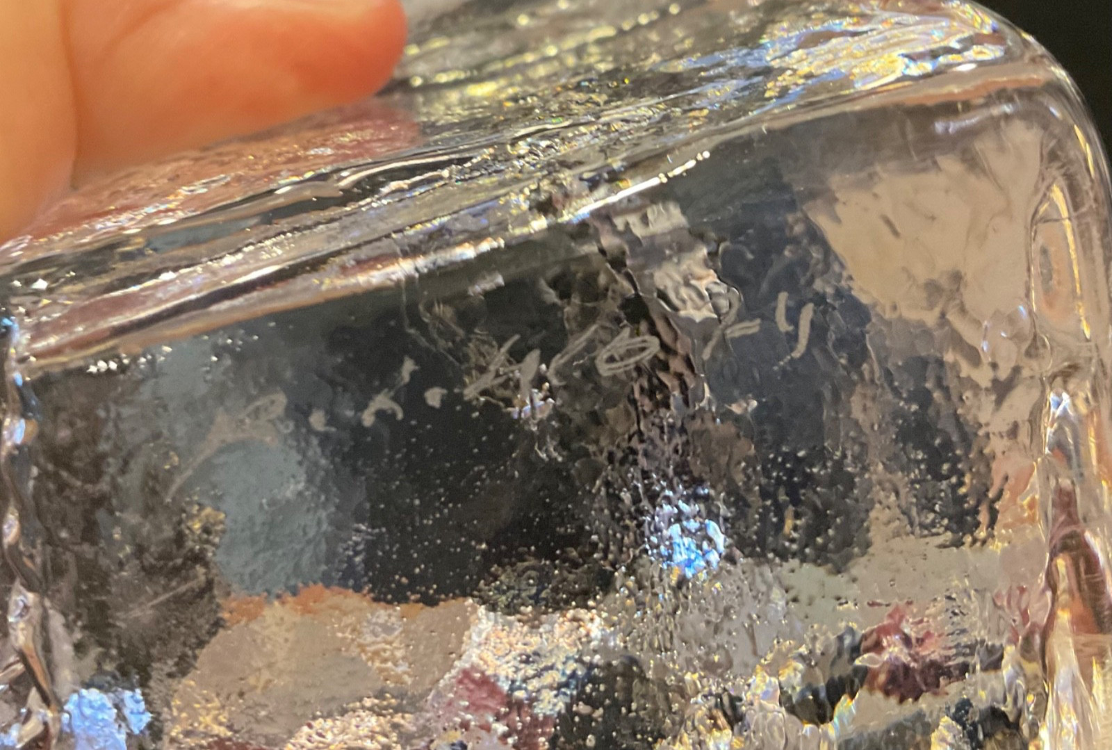 ERIK HÖGLUND Ice Man Glass Sculpture for Boda Kosta, Sweden. Signed Boda H1074.