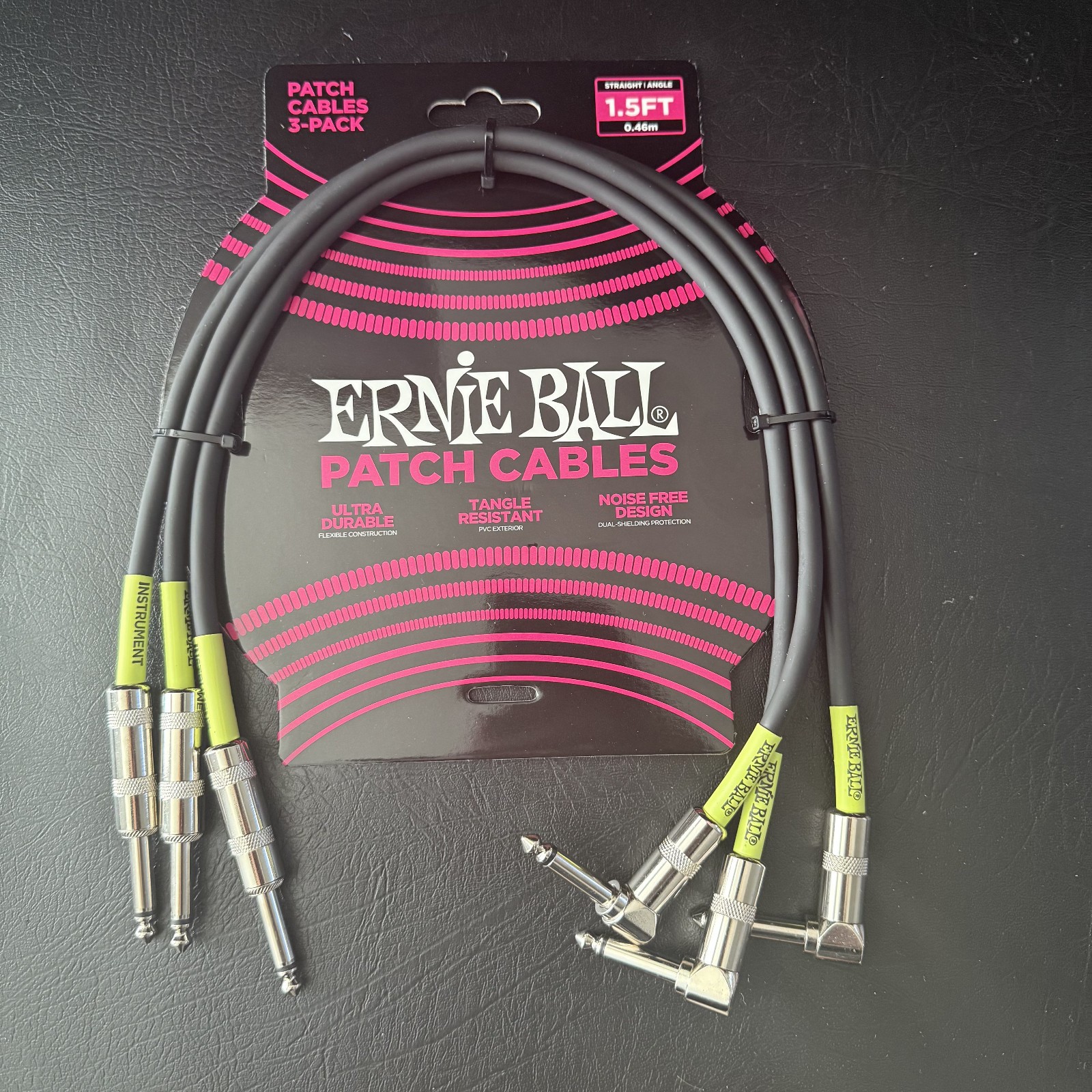Ernie Ball Classic Guitar Patch Cables 3 Pack 1.5' Straight / Angle P06076