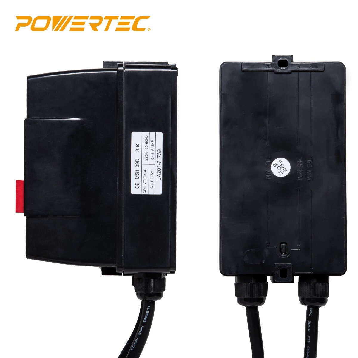 POWERTEC 71739 3-Phase Magnetic Switch Box, 220-240V, 3 HP, UL Approved