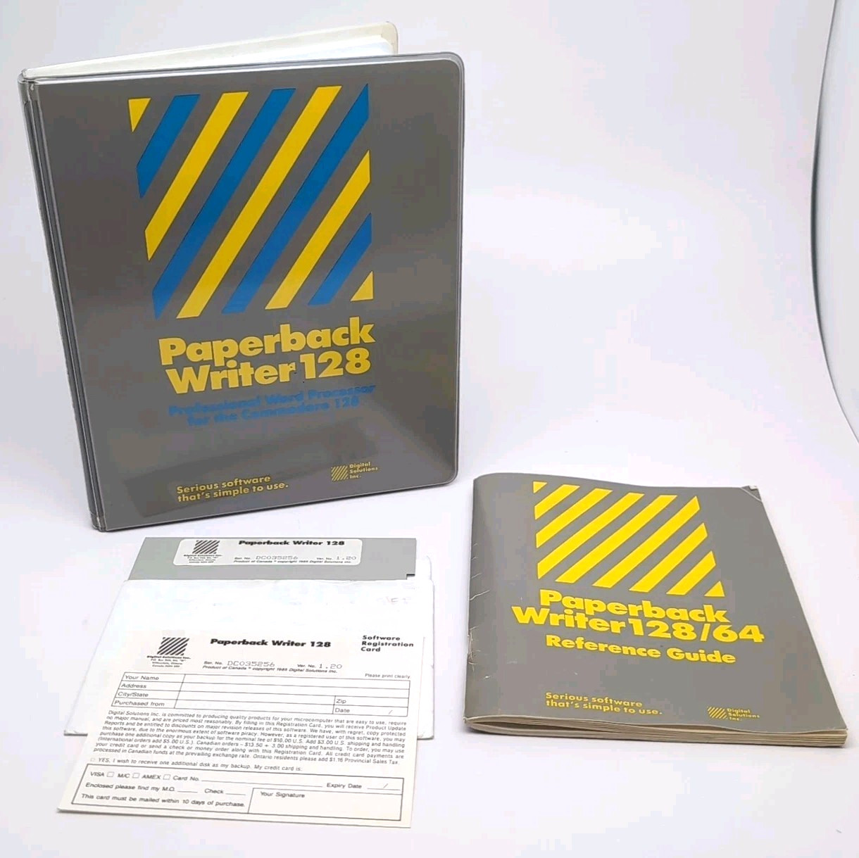 Commodore 128 Paperback Writer Vintage 1985 Software w/ Case & Manual VG