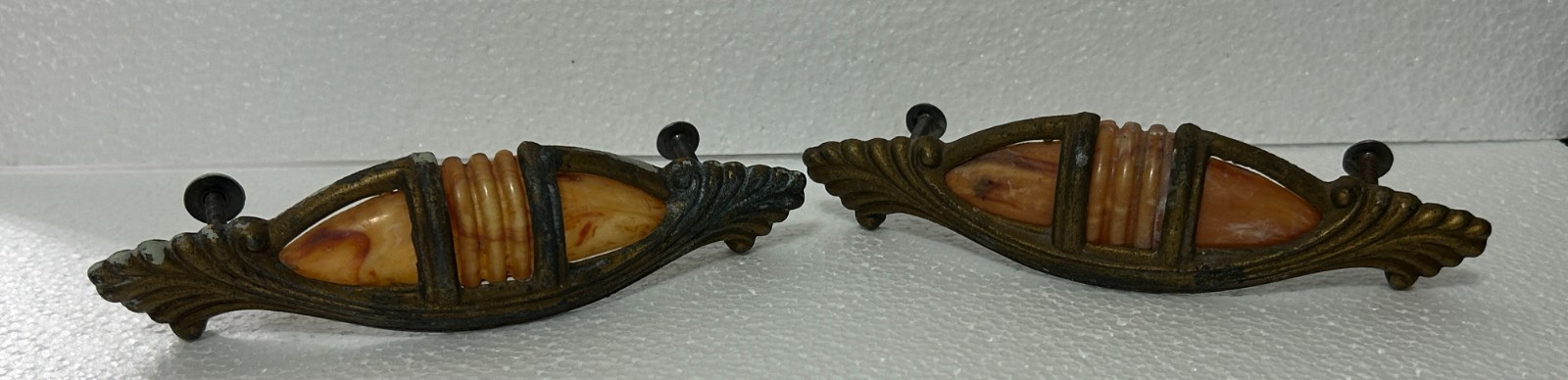 Vtg Art Deco Waterfall Style Dresser Drawer Pulls Handles Bakelite - 2 (M21)