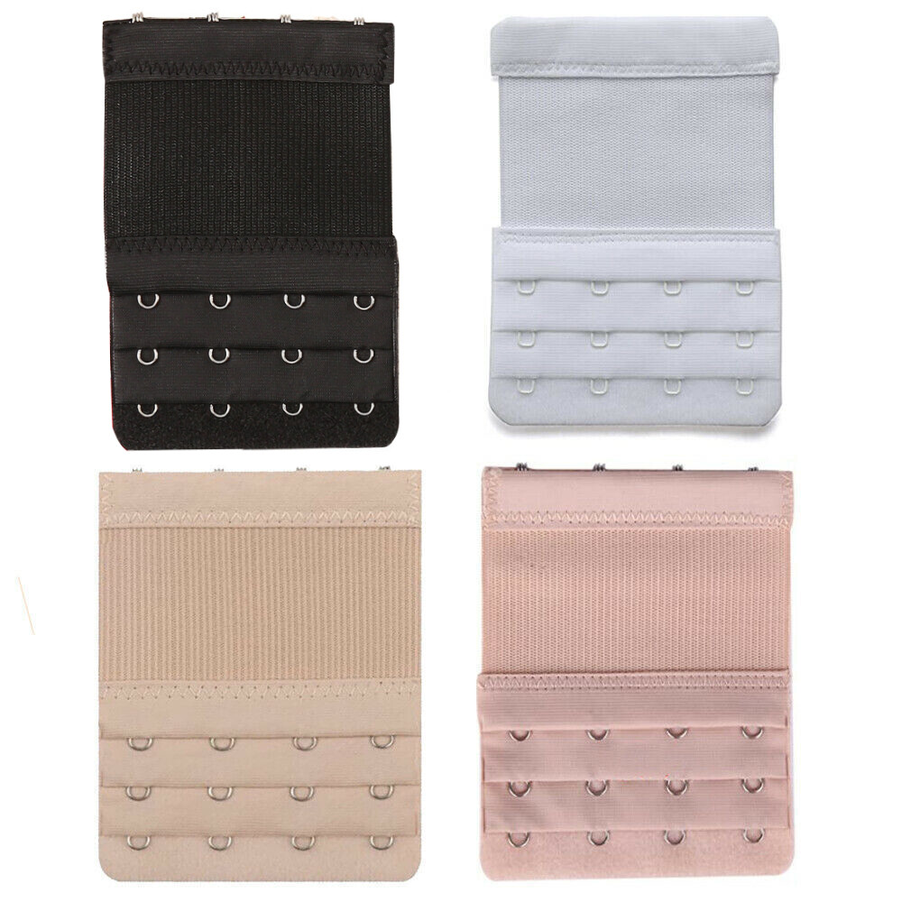 4Pcs Adjustable Bra Extender 2/3/4 Hooks with Elastic Underwear Strap Extension