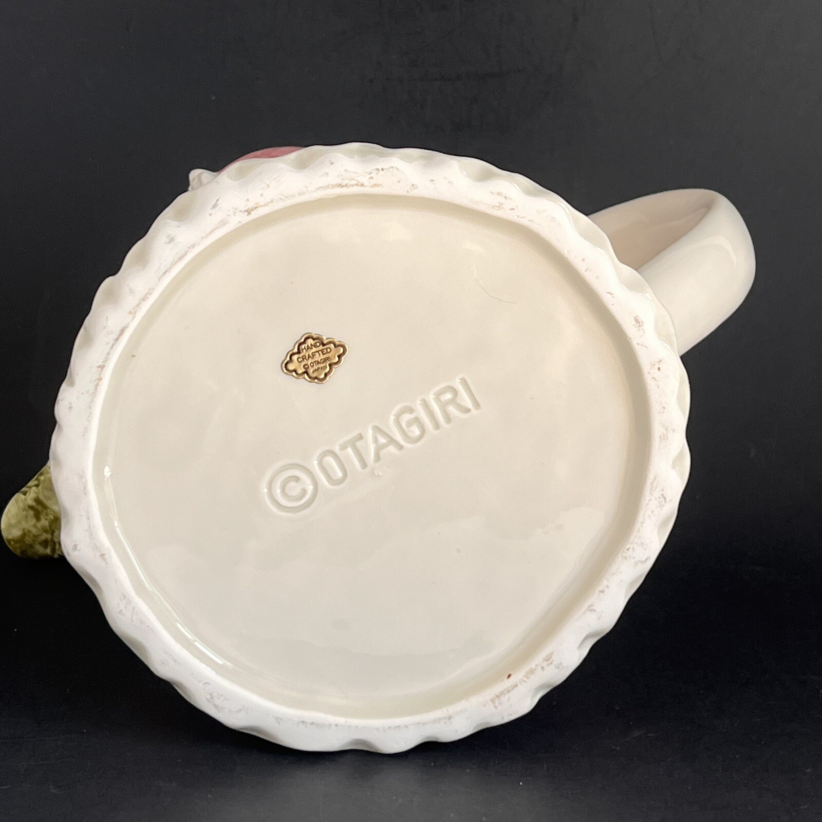 Otagiri Handpainted Ceramic Gardening Bunny Teapot 10” Cottagecore