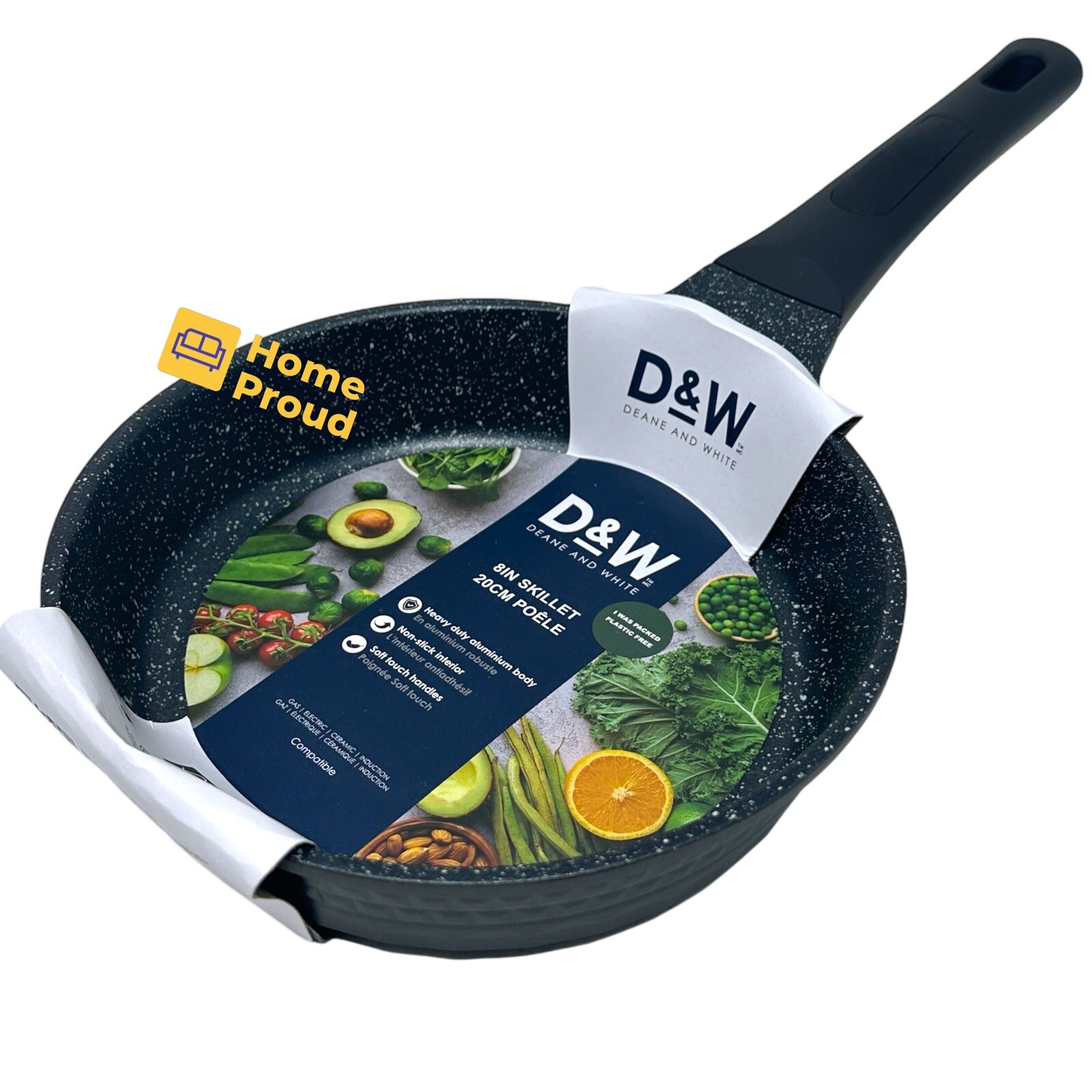 D&W Frying Pan Nonstick FRY Skillet 8 inch Deane&White Premium Kitchen Cookware