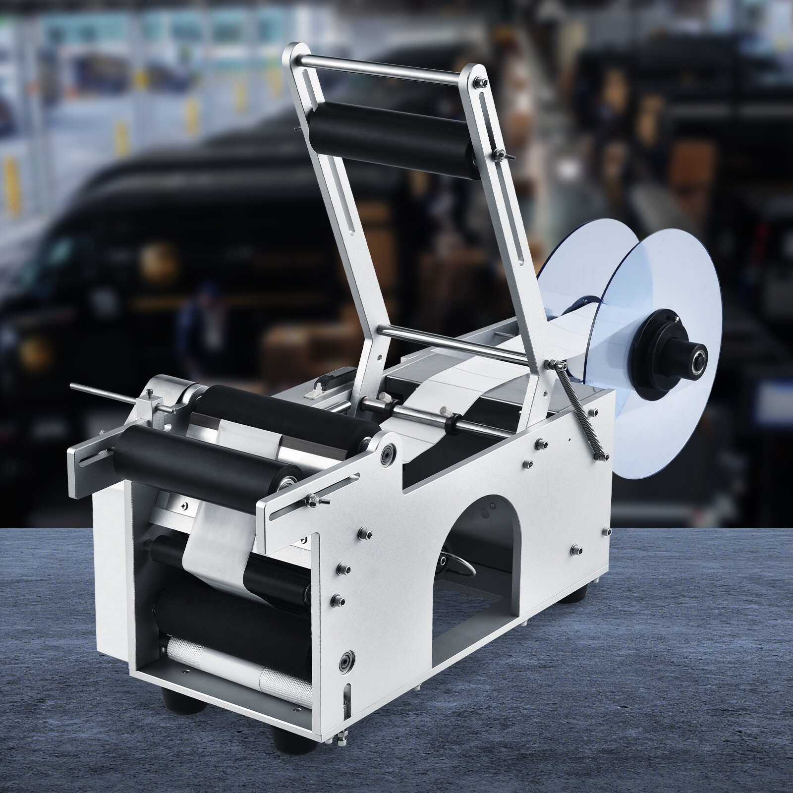 VEVOR Electric Labeling Machine Semi-Automatic Round Bottle Labeler 20-50pcs/min