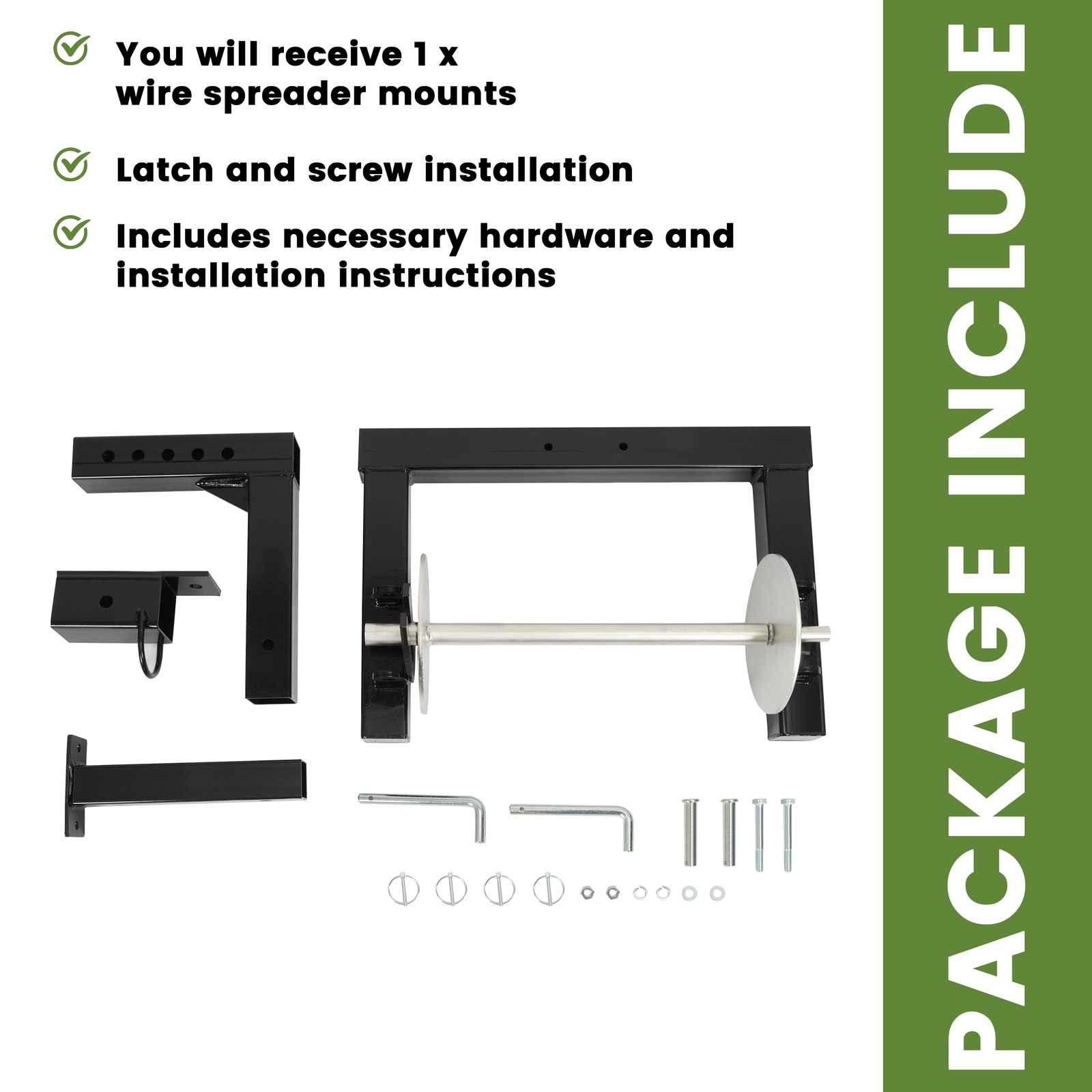 Barbed Wire Unroller Bolt-On ATV Adaptor with 2" Receiver Hitch For Fencing