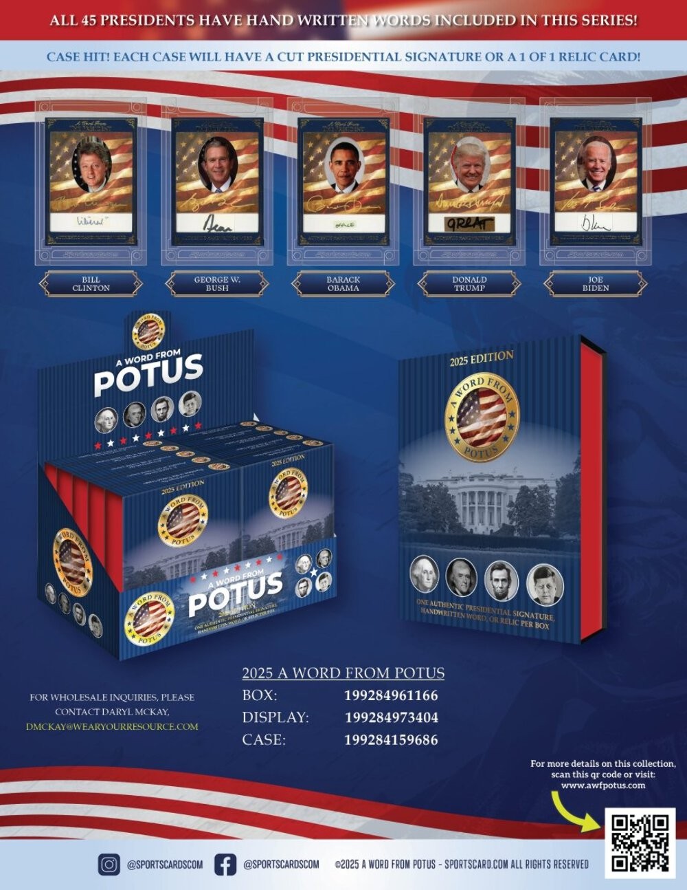 2025 A Word From POTUS Display (10 Sealed Boxes) - Washington Lincoln Jefferson