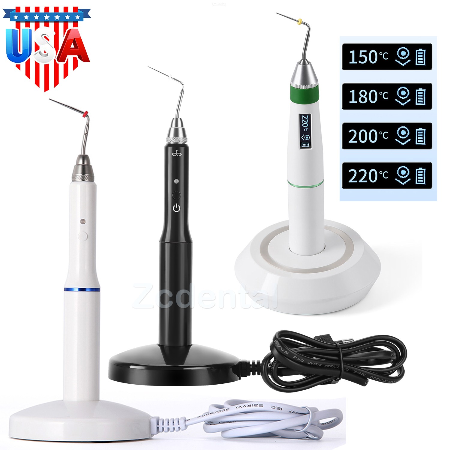 Sistema de obturación de gutapercha Dental pluma calefactora Endodoncia +2puntas