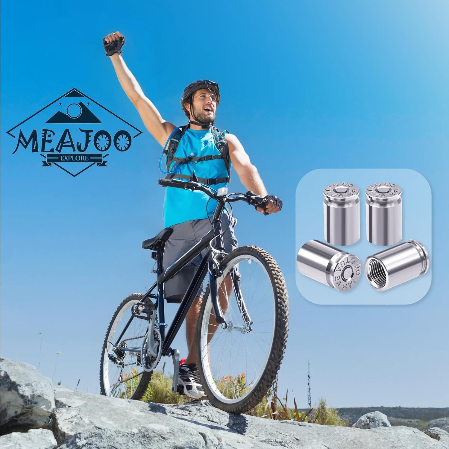 4PCS Bullet Shell Tire Valve Stem Caps, Aluminum Alloy Car Air Stem Cap, Univers