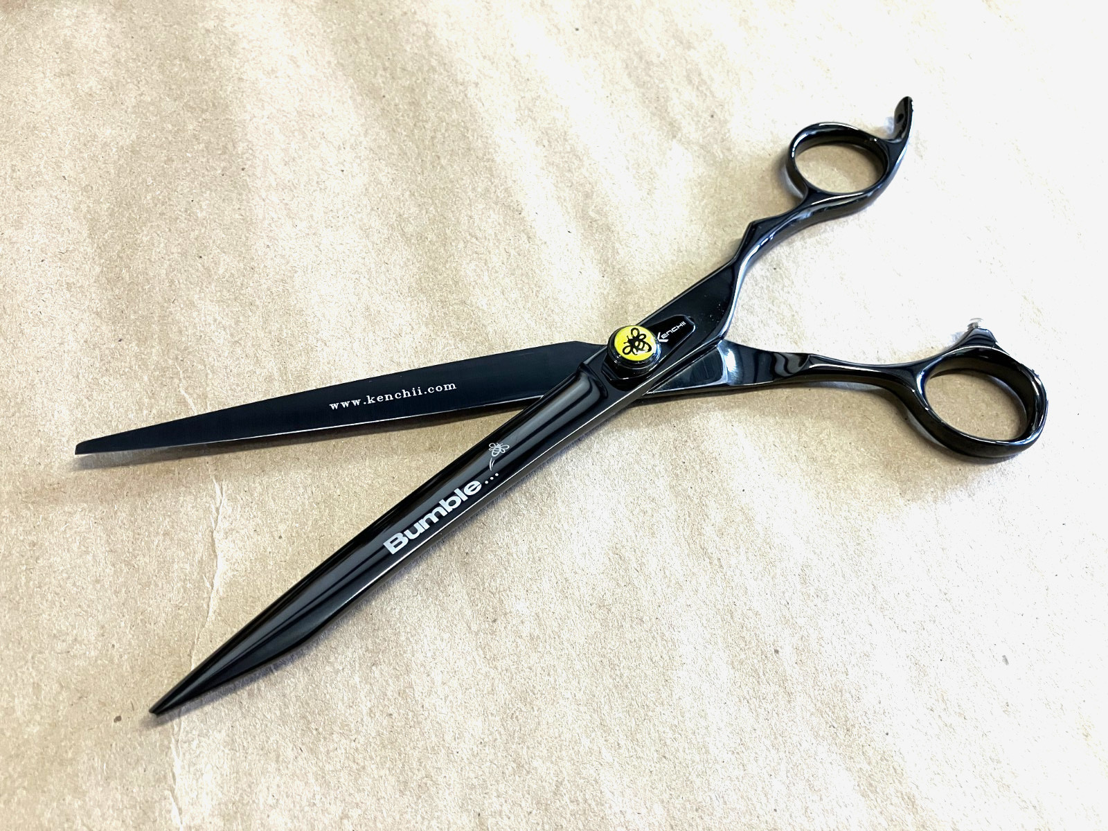 Kenchii Bumble Bee Grooming Shears 8" Straight Scissors