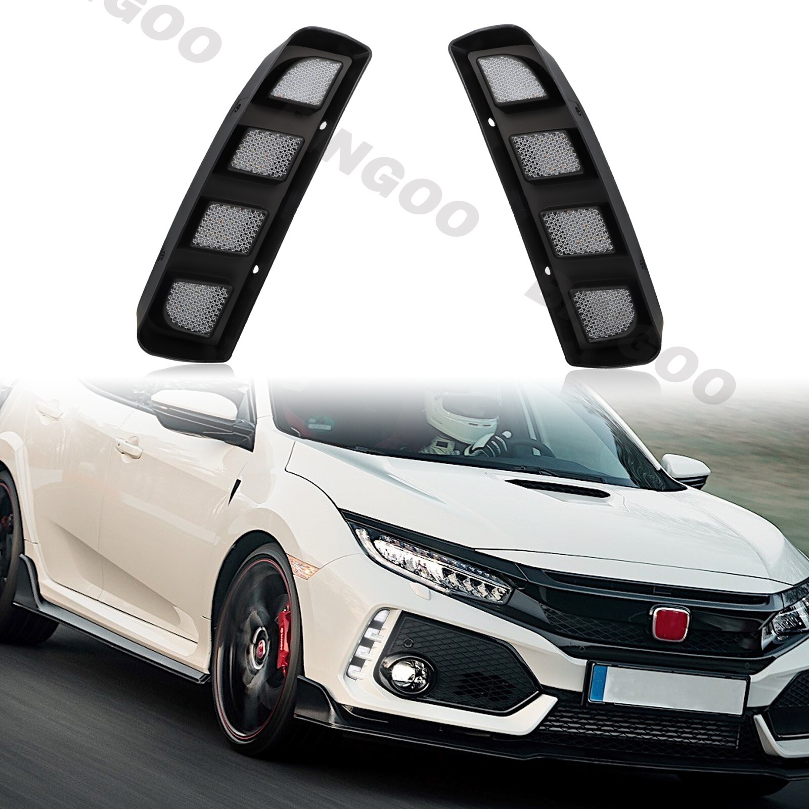 LED DRL Daytime Running Light Front Fog Lamp For Honda Civic Type R 2016-2020